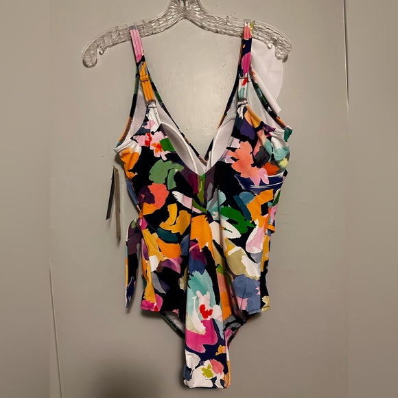 Profile by Gottex Holi V-Neck Surplice Ruffle One Piece Tummy Control Swimsuit - Picture 5 of 6